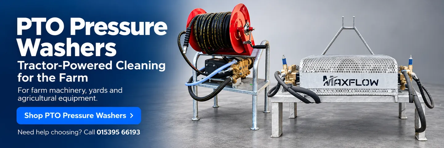 PTO pressure washers: tractor-powered cleaning for farm machinery, yards and agricultural equipment
