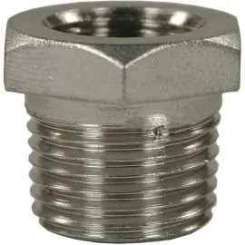 FEMALE TO MALE STAINLESS STEEL REDUCTION NIPPLE ADAPTOR-1/8"F to 1/2"M