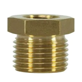 FEMALE TO MALE BRASS REDUCTION NIPPLE ADAPTOR-3/8"F to 3/4"M